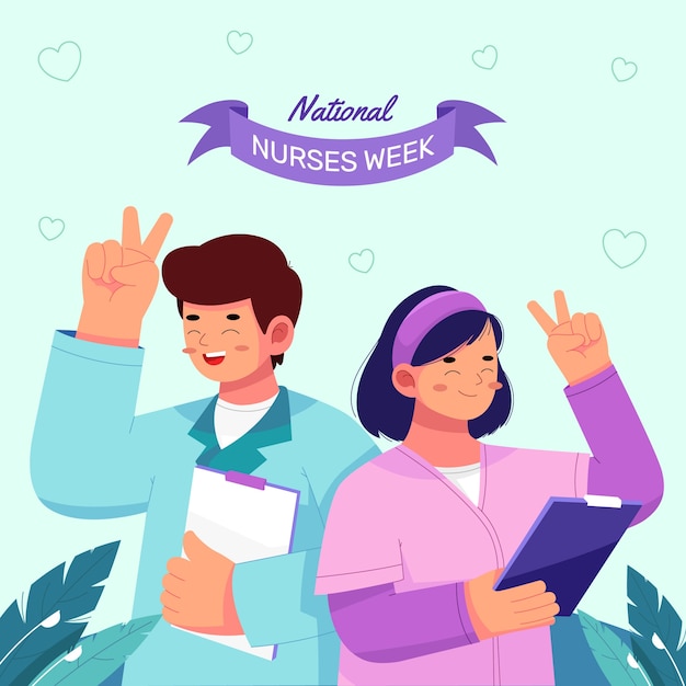 Free vector flat illustration for national nurses week