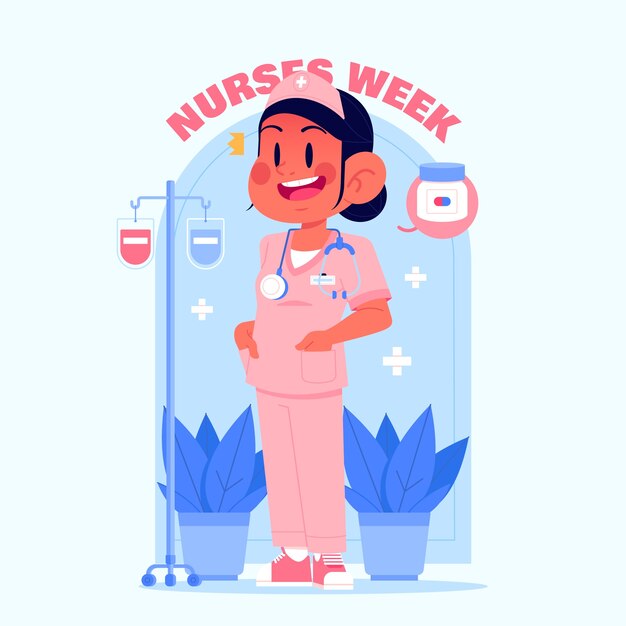 Free Vector flat illustration for national nurses week