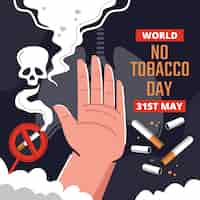 Free vector flat illustration for no tobacco day awareness