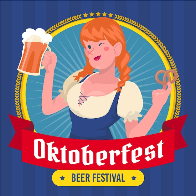 Illustrazione piatta per il festival dell'oktoberfest