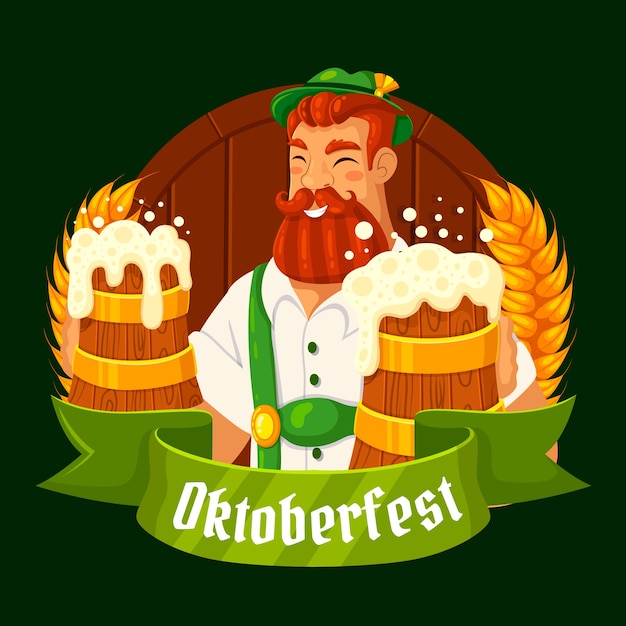 Illustrazione piatta per l'oktoberfest