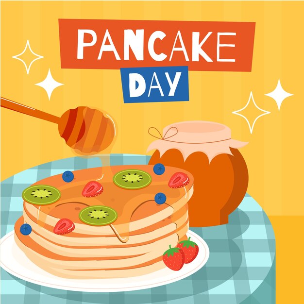 Flat illustration for pancake day