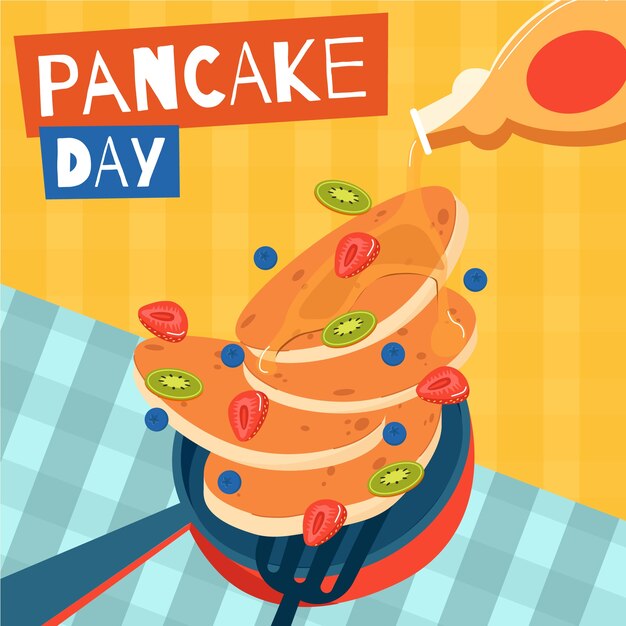 Free vector flat illustration for pancake day