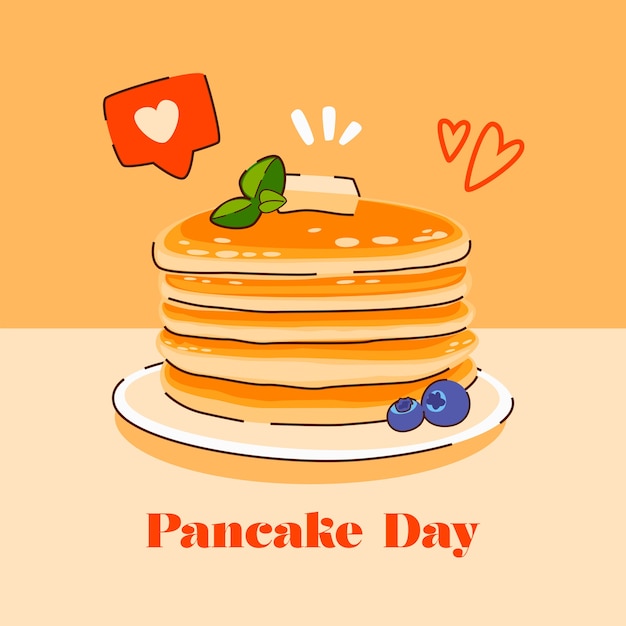 Vettore gratuito illustrazione piatta per il giorno dei pancake