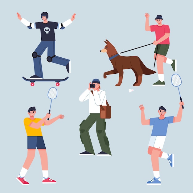 Free vector flat illustration of people doing outdoor activities