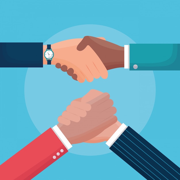 Free vector flat illustration people handshake