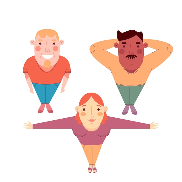 Free vector flat illustration of people looking up