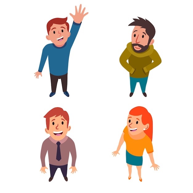 Free vector flat illustration of people looking up