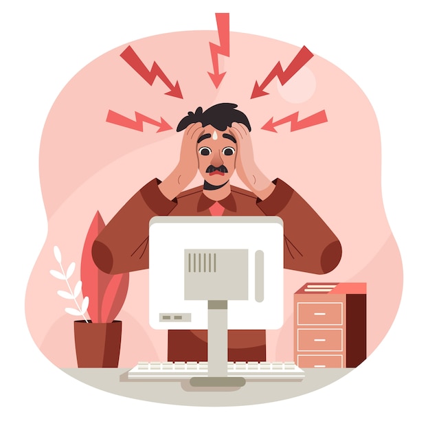 Free vector flat illustration of person being overwhelmed