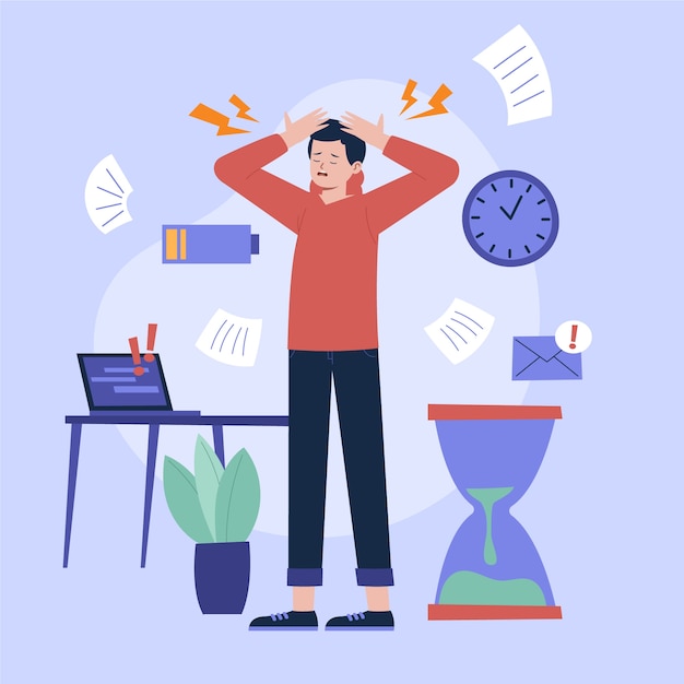 Free vector flat illustration of person being overwhelmed