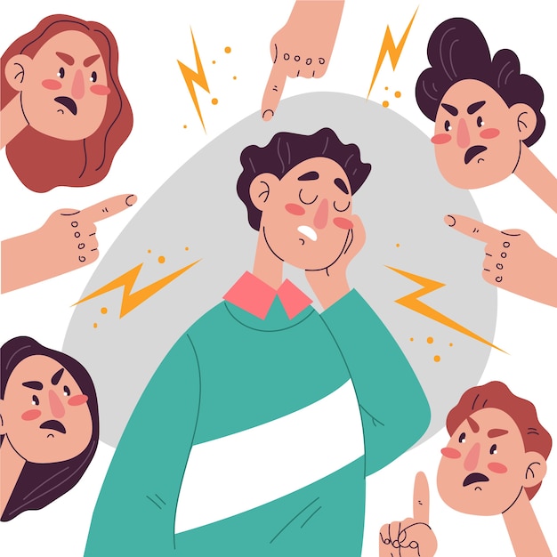 Free vector flat illustration of person being shamed or blamed