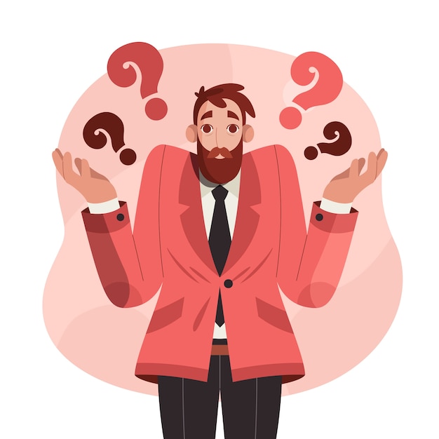 Flat illustration of person shrugging