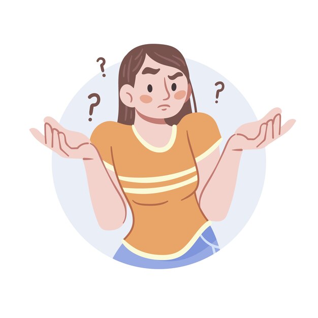 Flat illustration of person shrugging