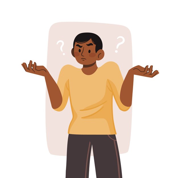 Flat illustration of person shrugging