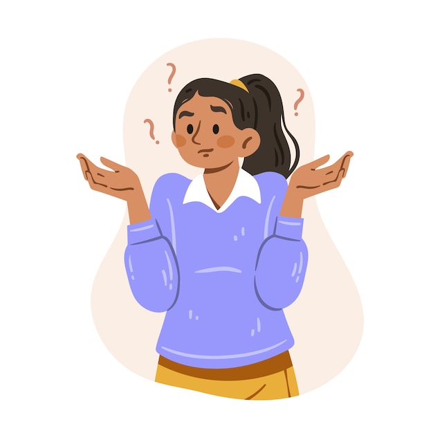 Flat illustration of person shrugging