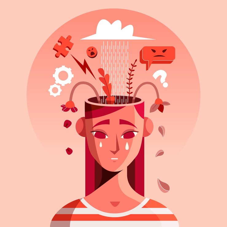 Free Vector flat illustration of person with mental health problems