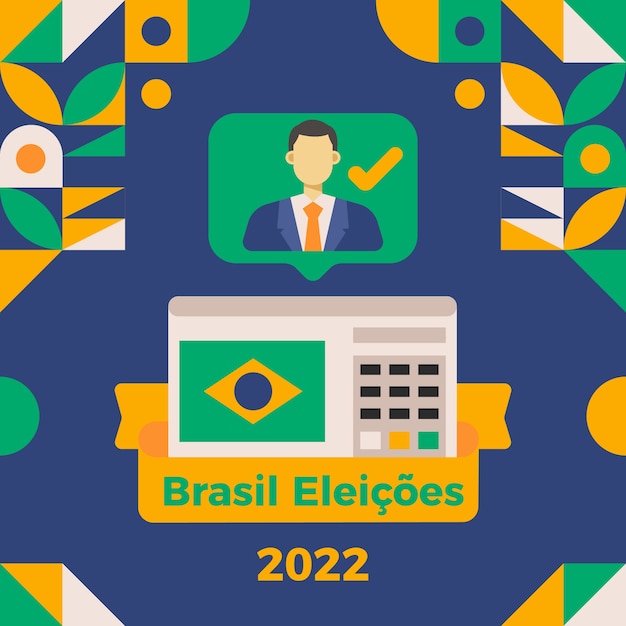 Free vector flat illustration for presidential elections in brazil