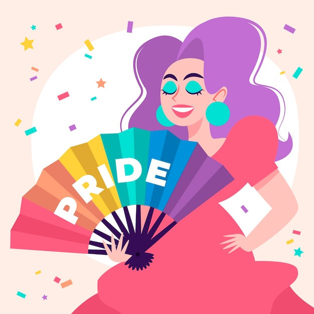 Free vector flat illustration for pride month celebration