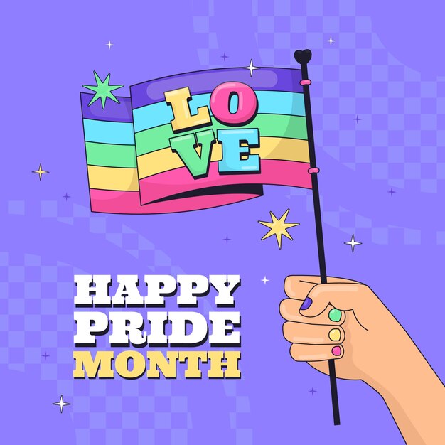 flat illustration for pride month celebration