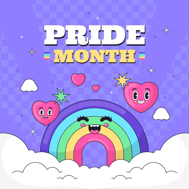 flat illustration for pride month celebration