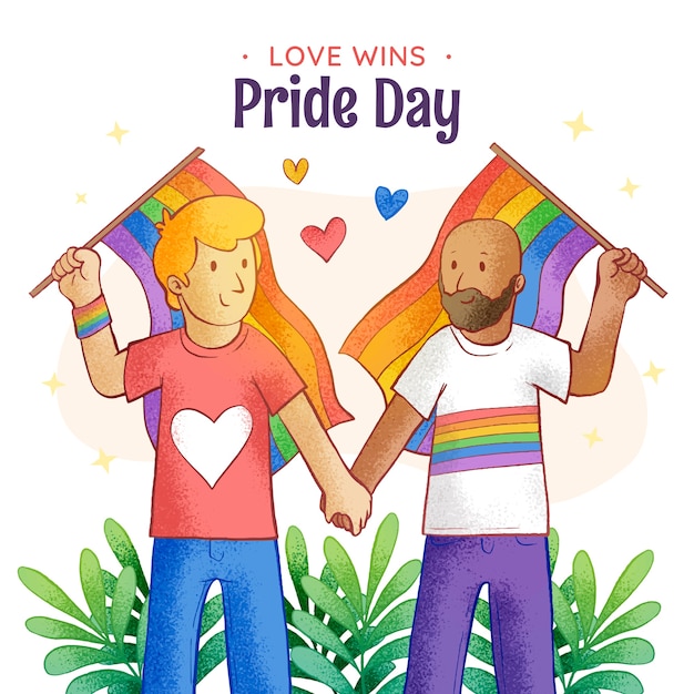 Flat illustration for pride month celebration