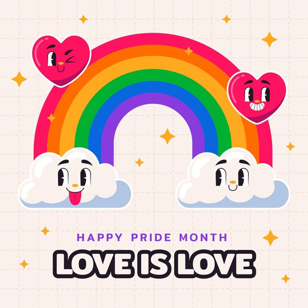 Flat illustration for pride month celebration