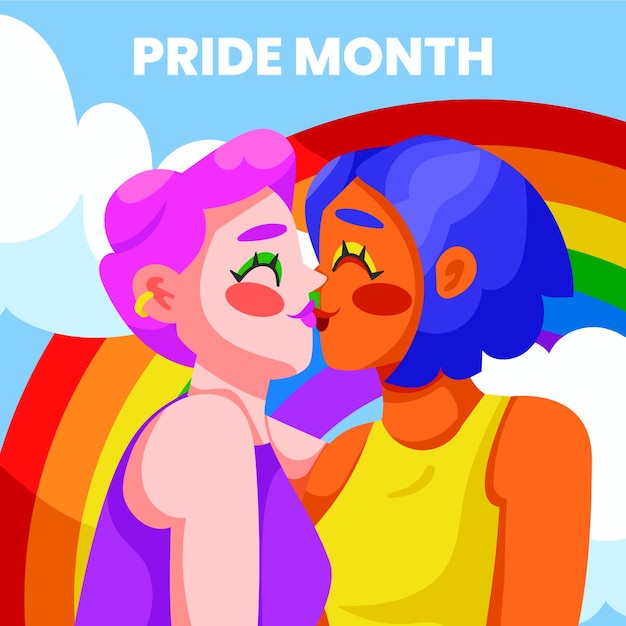 Free vector flat illustration for pride month celebration