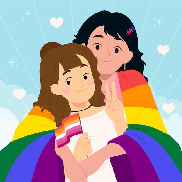 Flat illustration for pride month celebration