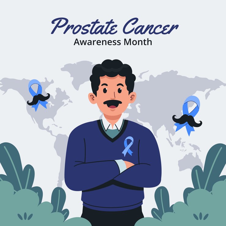 Free Vector flat illustration for prostate cancer awareness month