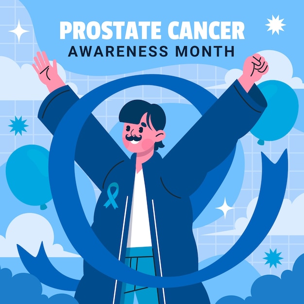 Free vector flat illustration for prostate cancer awareness month