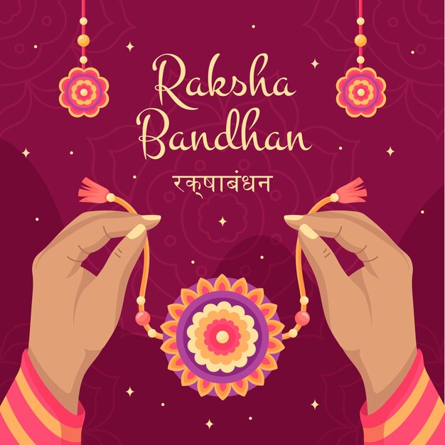Flat illustration for raksha bandhan celebration