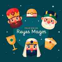 Free vector flat illustration for reyes magos