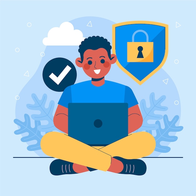 Free vector flat illustration for safer internet day