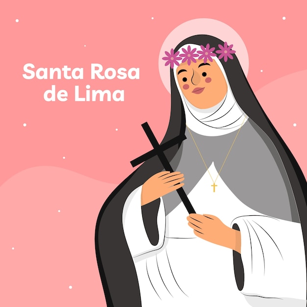 サンタ ローザ デ リマの宗教的なお祝いのためのフラットの図