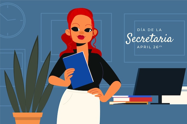 Free vector flat illustration for secretary's day celebration