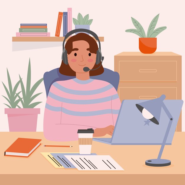 flat illustration for secretary's day celebration