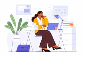 Free vector flat illustration for secretary's day celebration