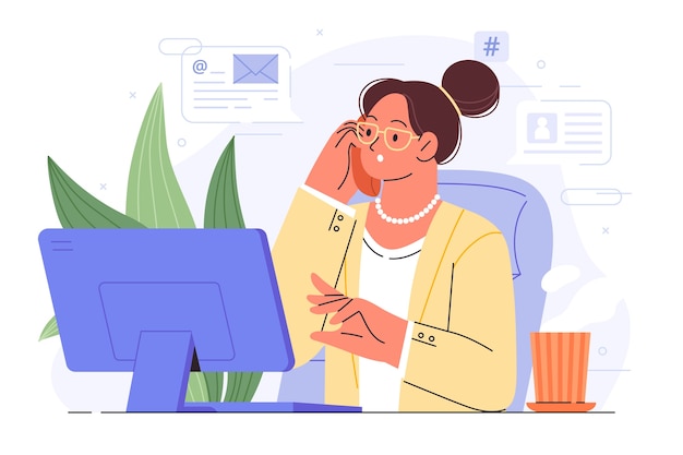 Free vector flat illustration for secretary's day celebration