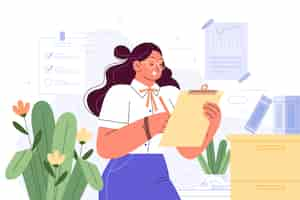 Free vector flat illustration for secretary's day