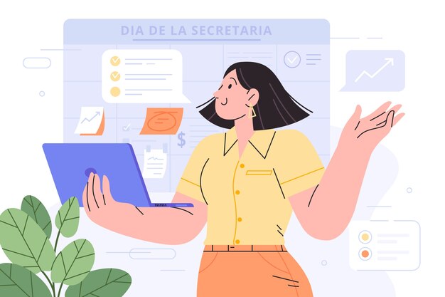 Flat illustration for secretary's day