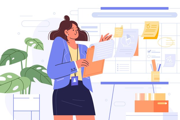 Flat illustration for secretary's day