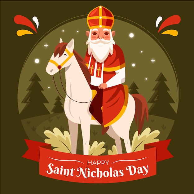 Free vector flat illustration for sinterklaas holiday