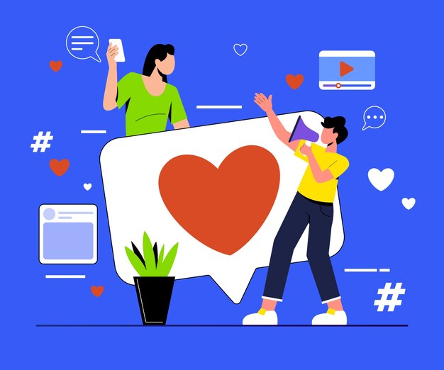 Flat illustration for social media day celebration