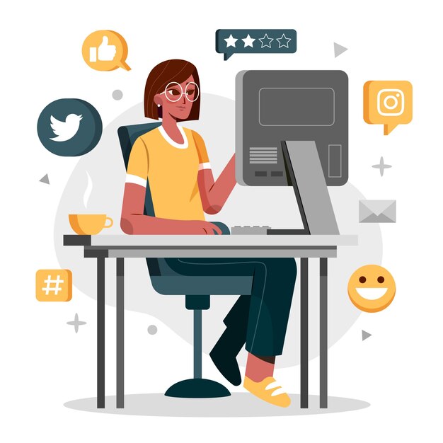 Flat illustration for social media day celebration