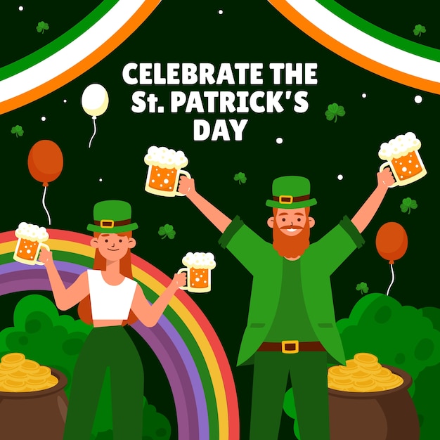 Flat illustration for st patrick's day celebration