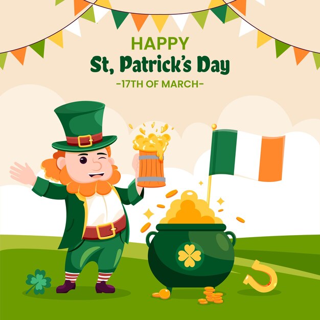 Free vector flat illustration for st patrick's day celebration