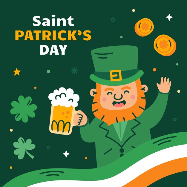 Flat illustration for st. patrick's day celebration