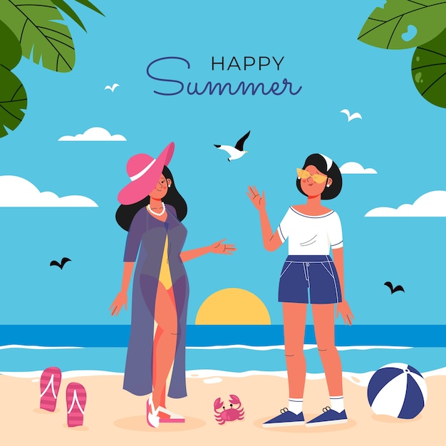 Free vector flat illustration for summer season