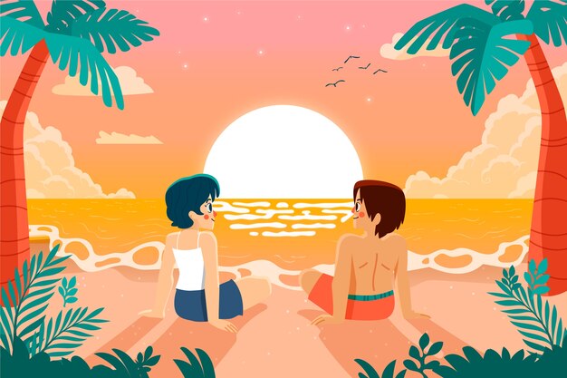 夏のシーズンのフラットの図