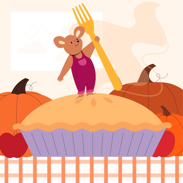 Free vector flat illustration for thanksgiving celebration